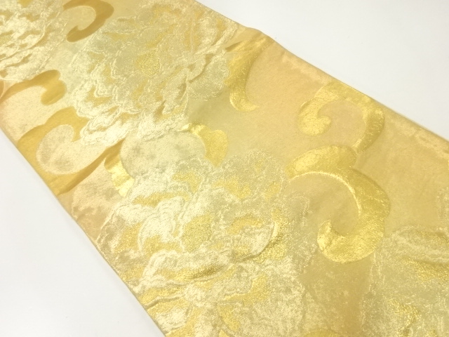 アンティーク　花唐草模様織出し袋帯（材料）